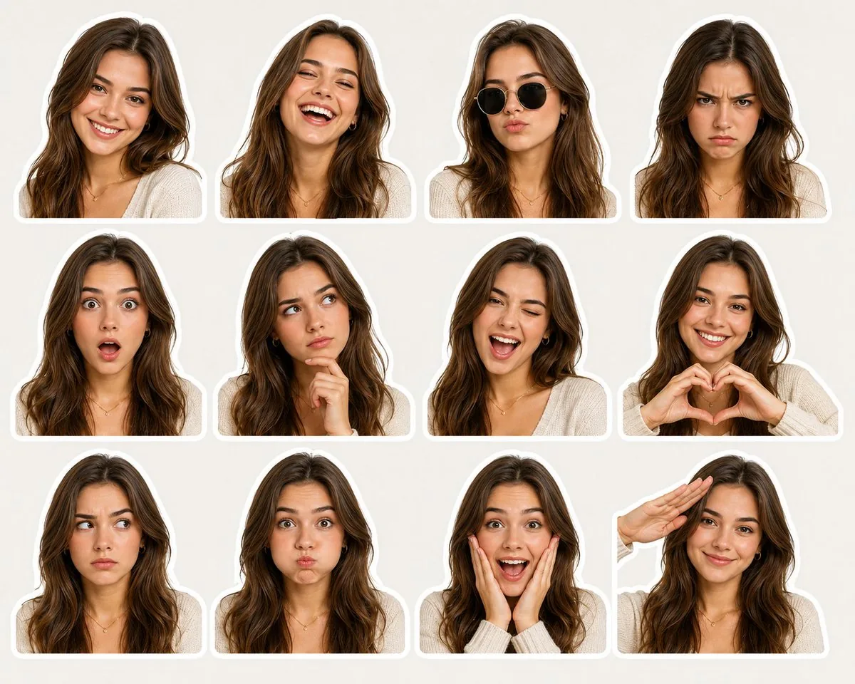 Expressive Woman Emoji Sticker Pack reference