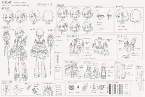 Professional Anime Character Line Art Sheet