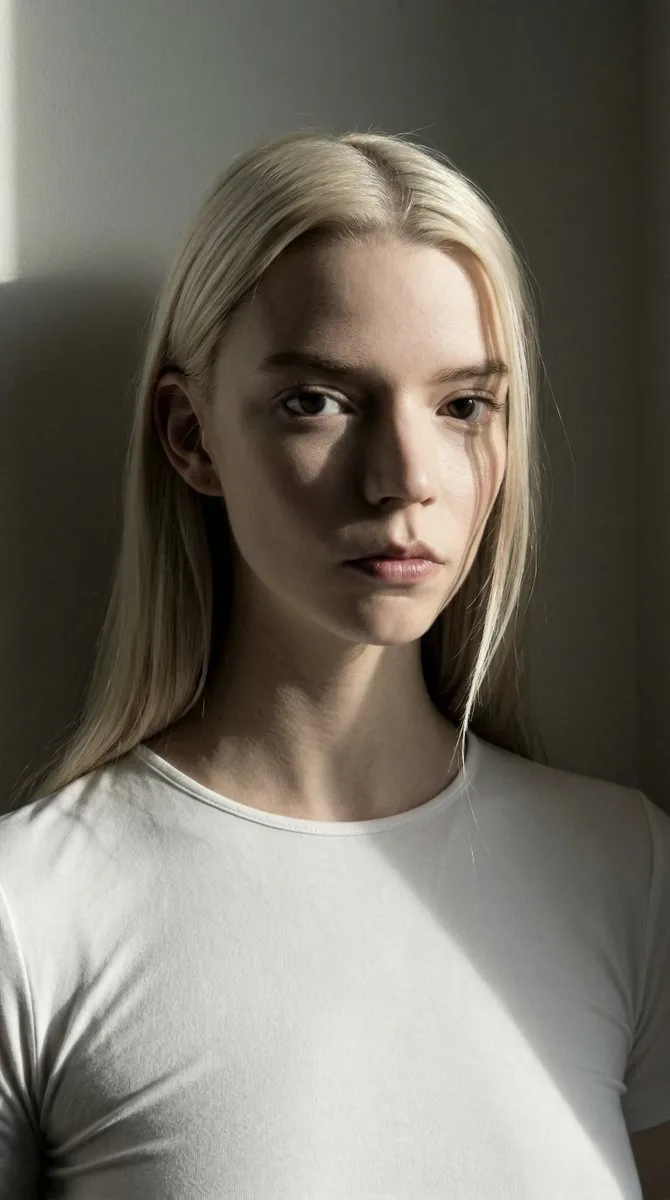 Anya Taylor Joy Inspired iPhone Editorial Close-up - Nano Banana Pro AI Prompt for Social Media Post reference