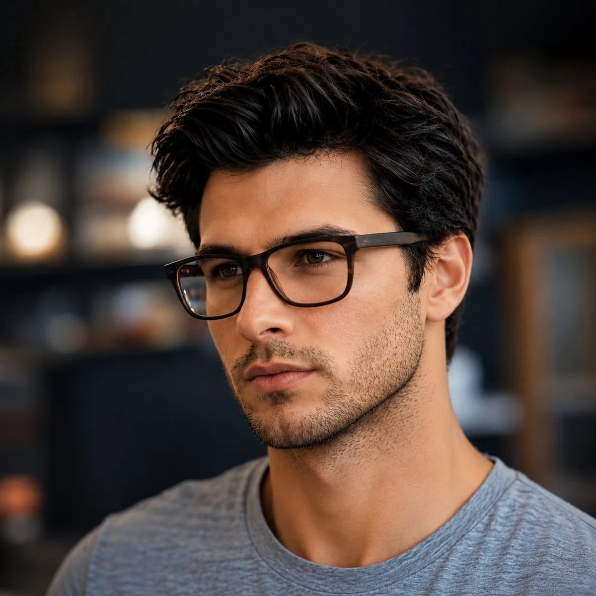 Cinematic Cafe Studio Portrait reference