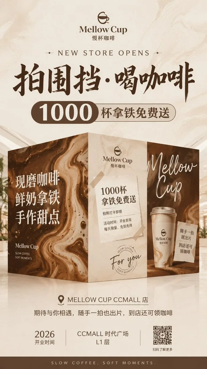 Mellow Cup Opening Hoarding Poster reference