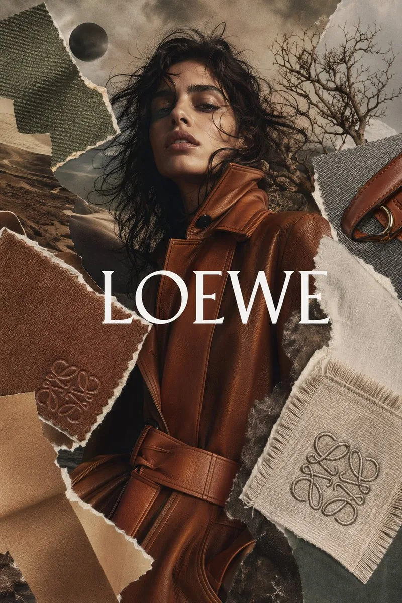 Luxury Fashion Torn-Paper Ad Collage reference