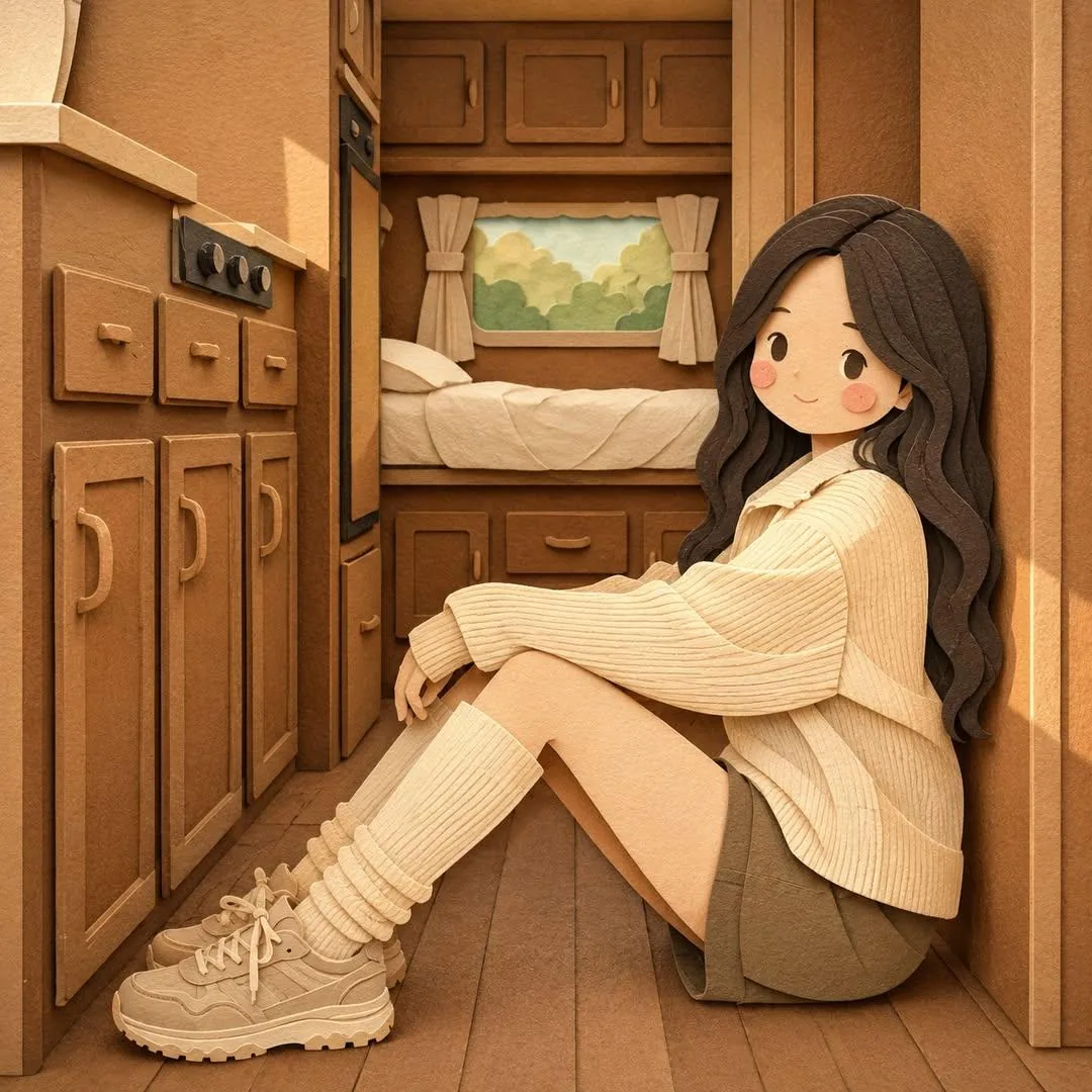 Layered Paper-Cut Diorama Illustration reference