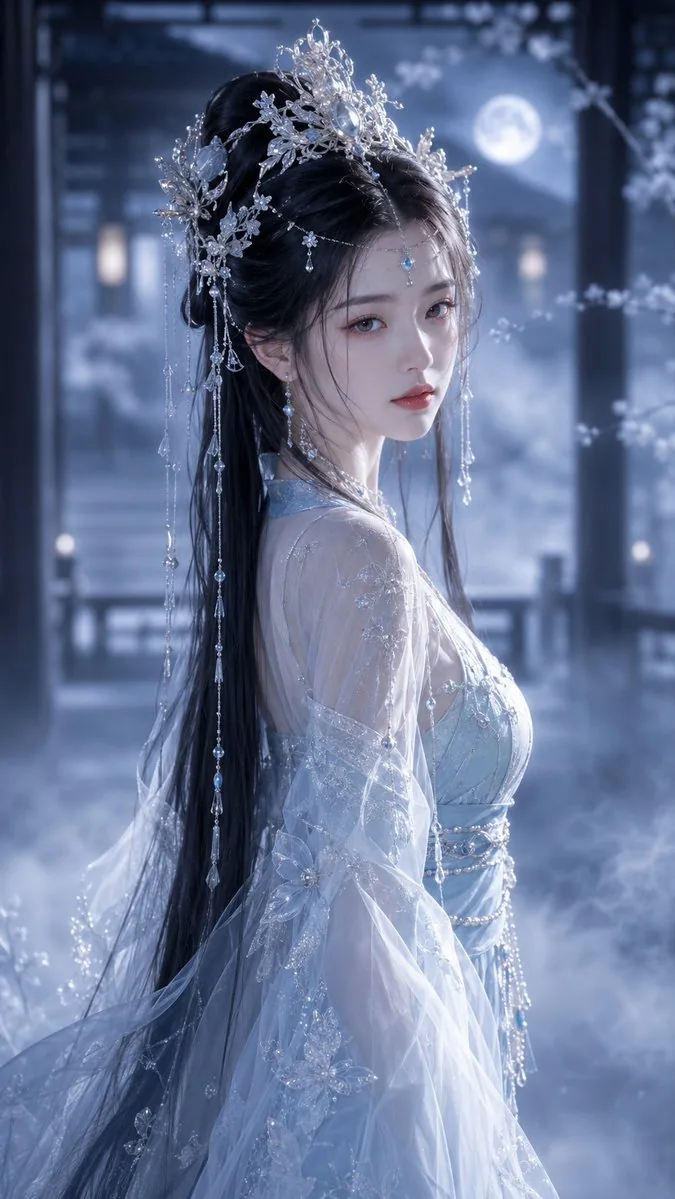 Ethereal Tang-Style Fantasy Portrait reference