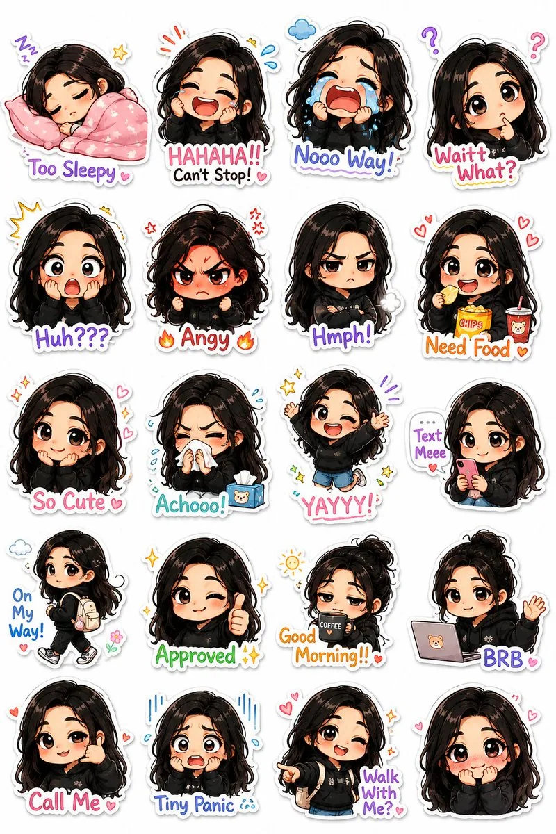 Kawaii Chibi Sticker Pack Creator reference