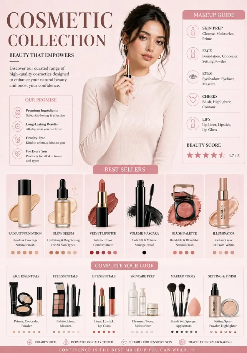 Luxury Cosmetic Brand Infographic reference