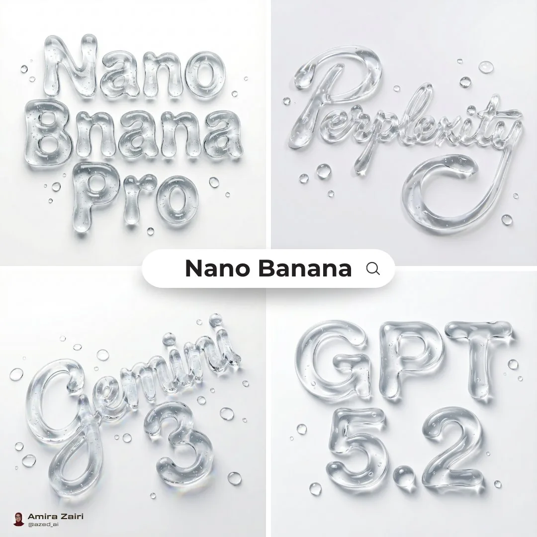Abstract Liquid Typography Generation Prompt reference