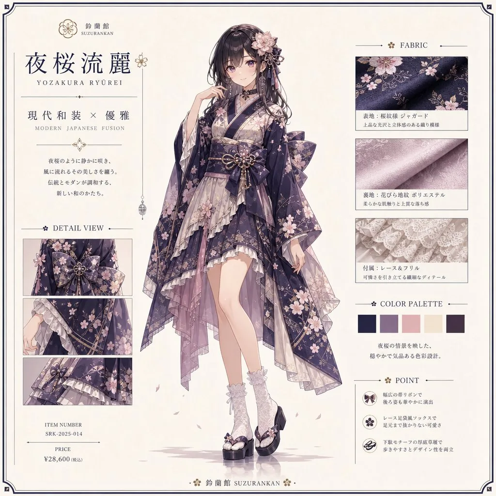 Yozakura Modern Kimono Catalog reference