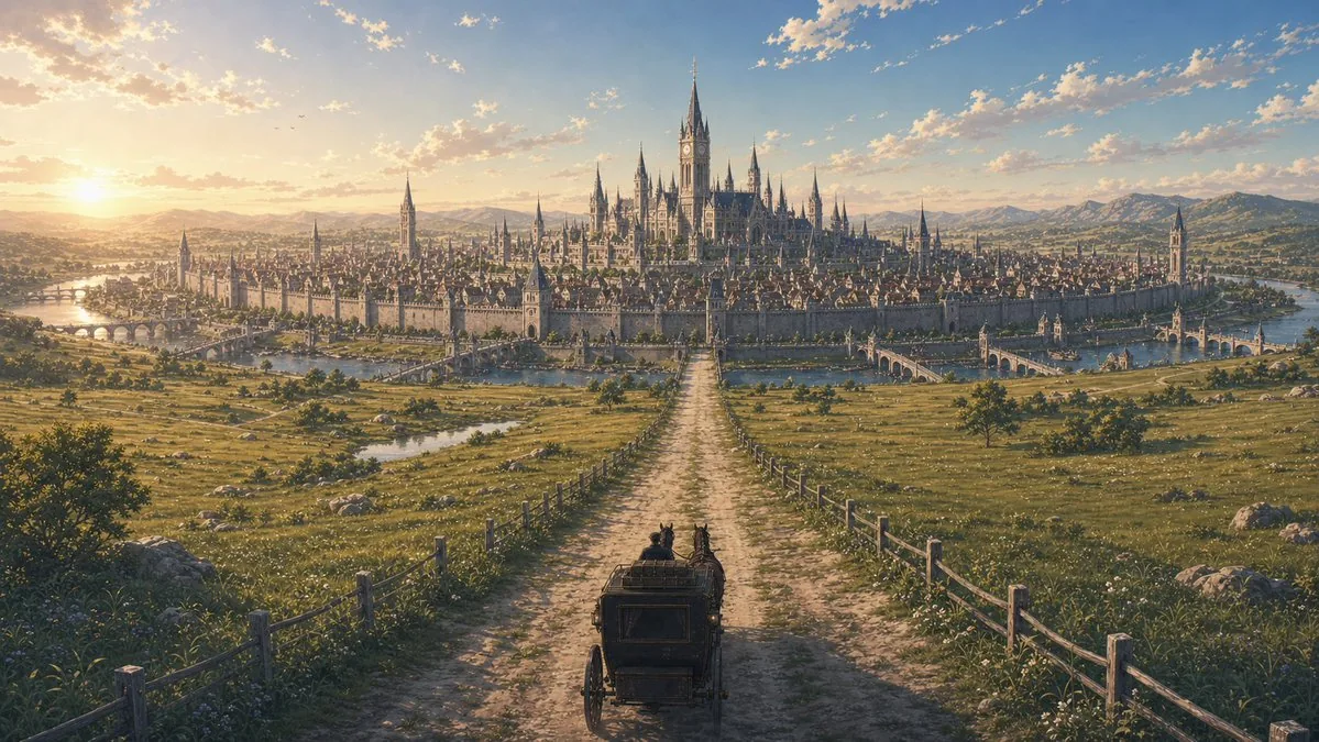 Fantasy Capital Arrival Scene reference