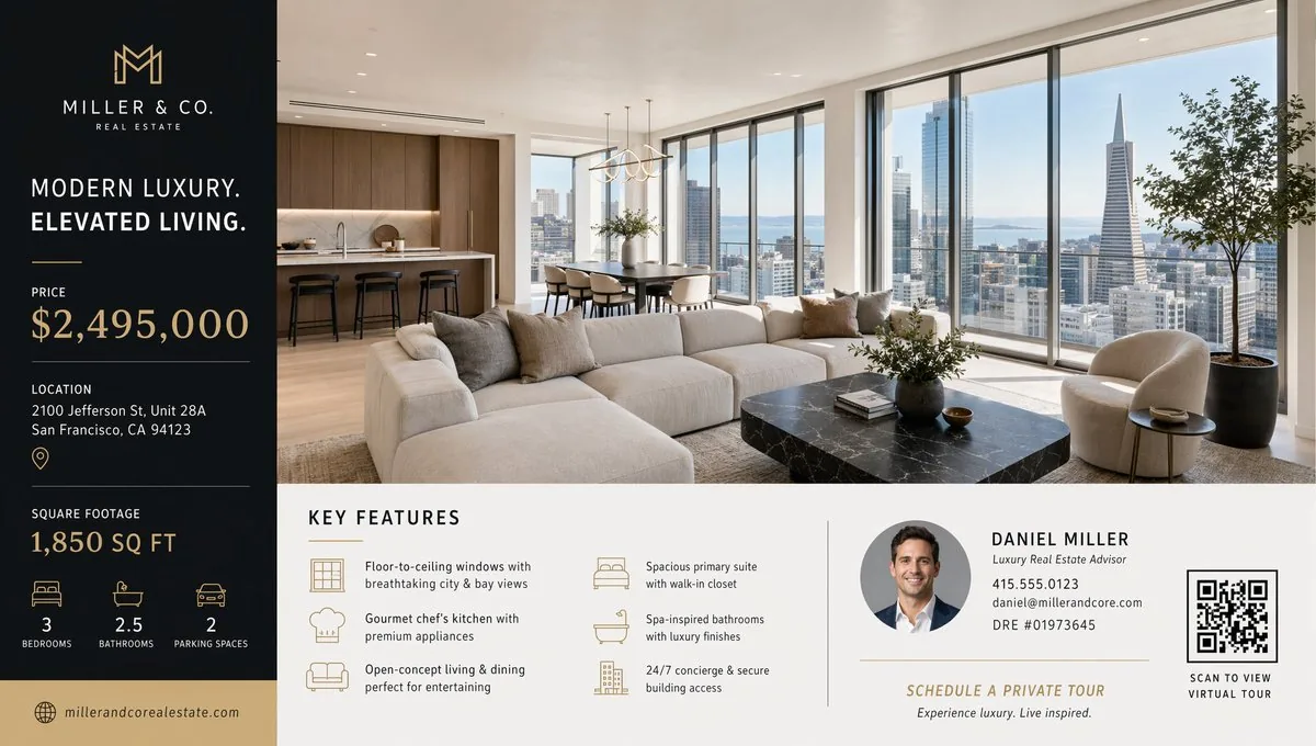 Luxury Real Estate Flyer Layout reference