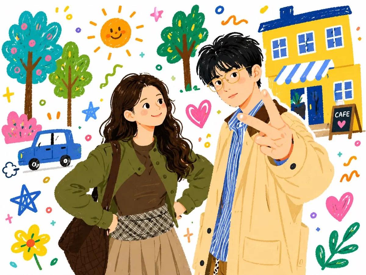 Doodle Couple Diary Illustration reference