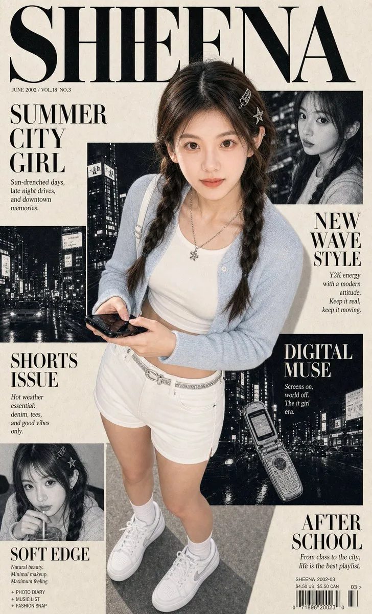 Y2K City Girl Magazine Cover reference