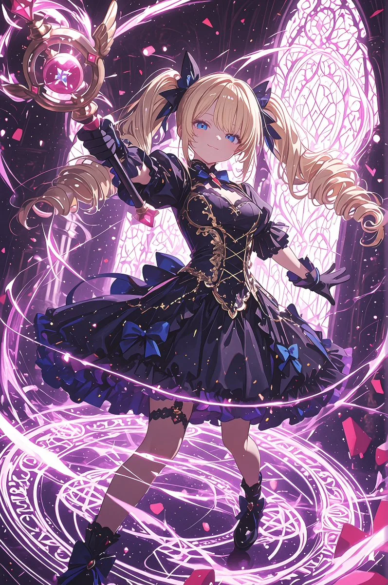 Gothic Magical Girl with Spell Circle reference