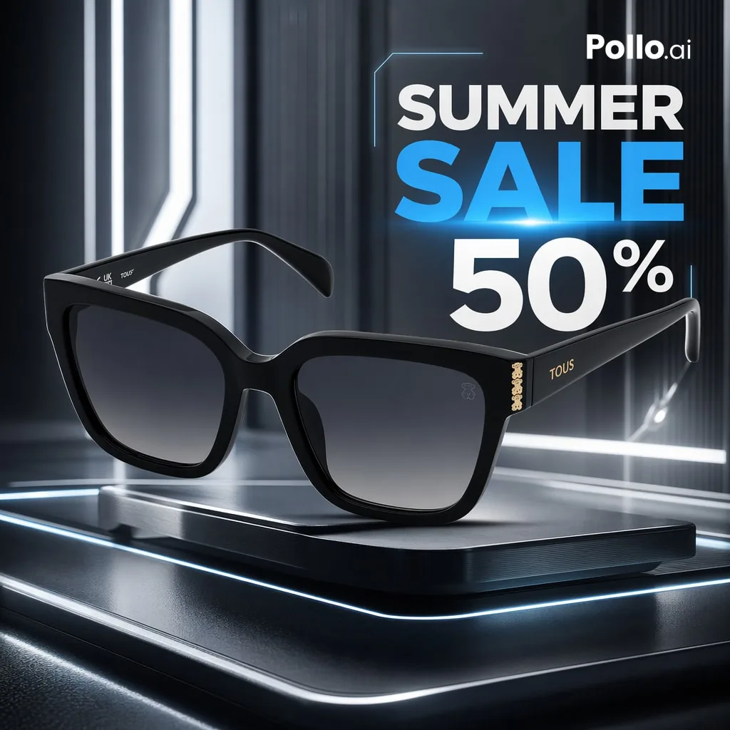 Luxury Sunglasses Summer Sale Ad reference
