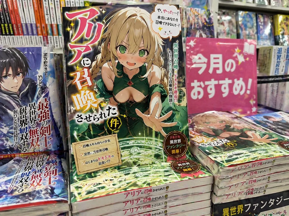 Light novel cover and bookstore display reference