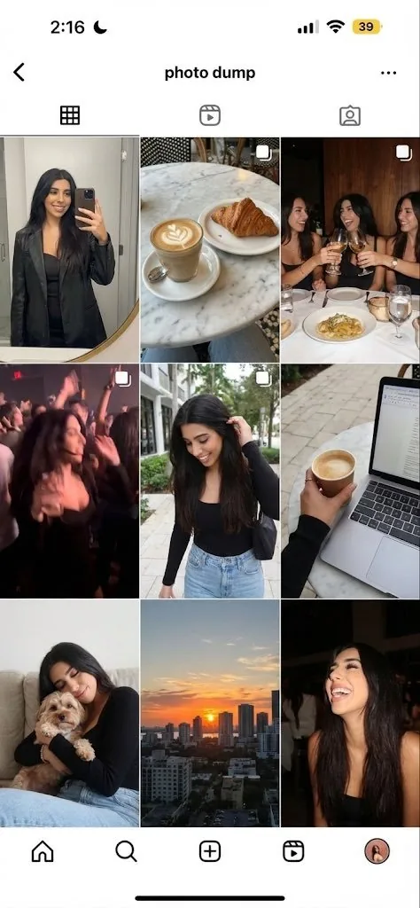 Weekend photo dump grid for Instagram reference