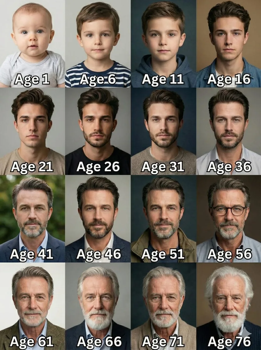 Age Progression Grid Prompt reference