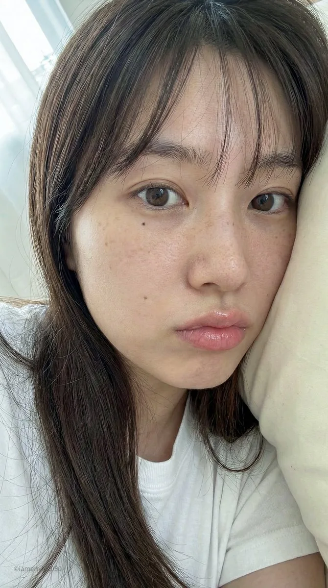 Extreme Close-Up Portrait of a Woman Sleeping on a Pillow - Nano Banana Pro AI Prompt for Social Media Post reference