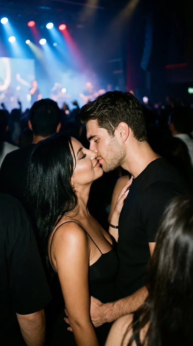 Candid 35mm Concert Romance Film Still - Nano Banana Pro AI Prompt for Social Media Post reference