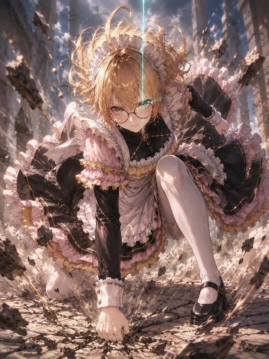 Gothic Maid Superhero Landing reference