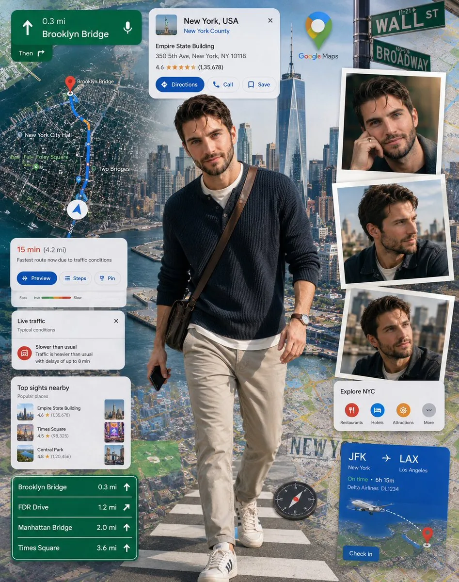 Google Maps Inspired Digital Collage Poster reference