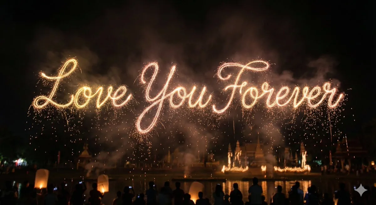 Glowing Text Fireworks reference