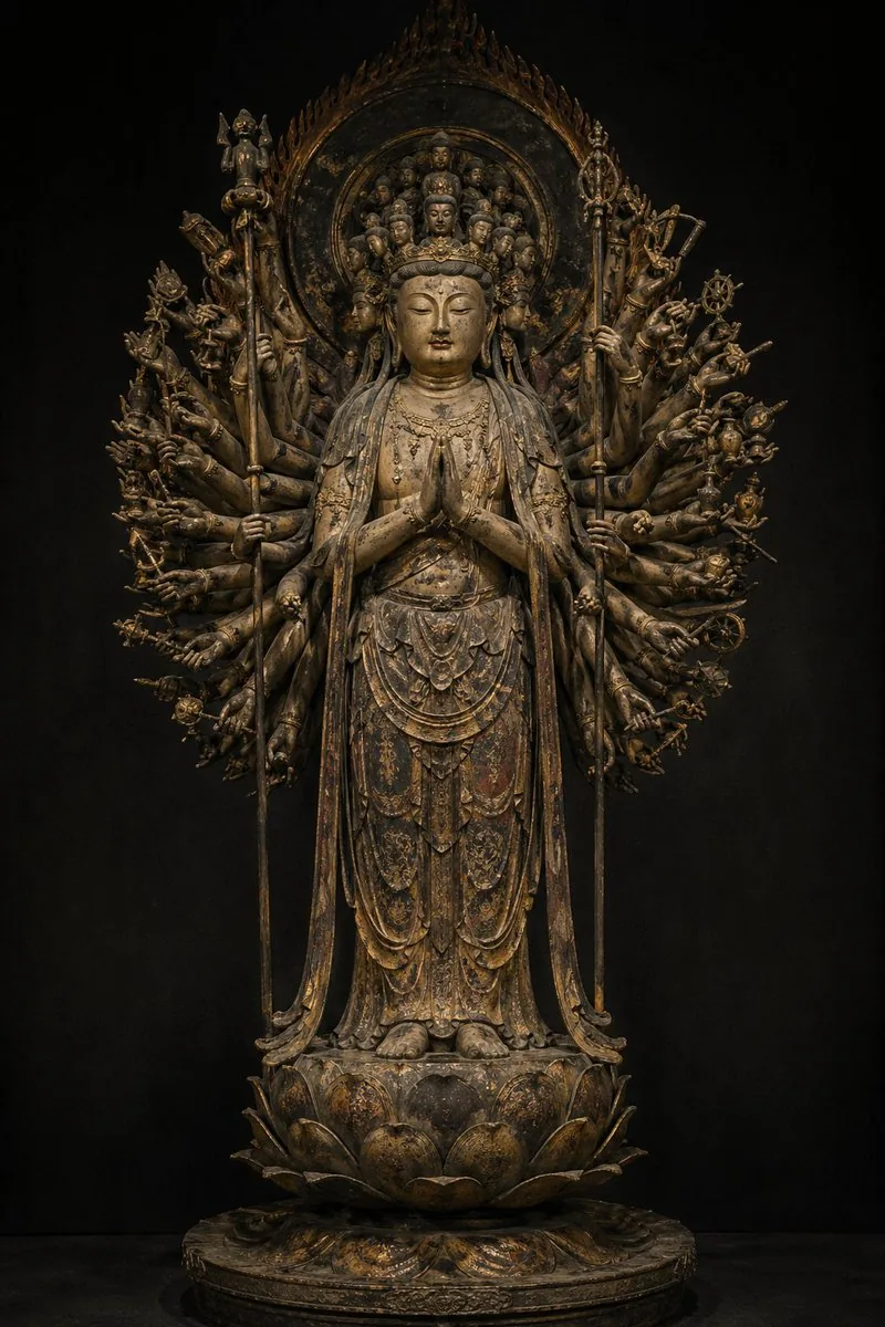 Traditional Japanese Buddhist Statue reference