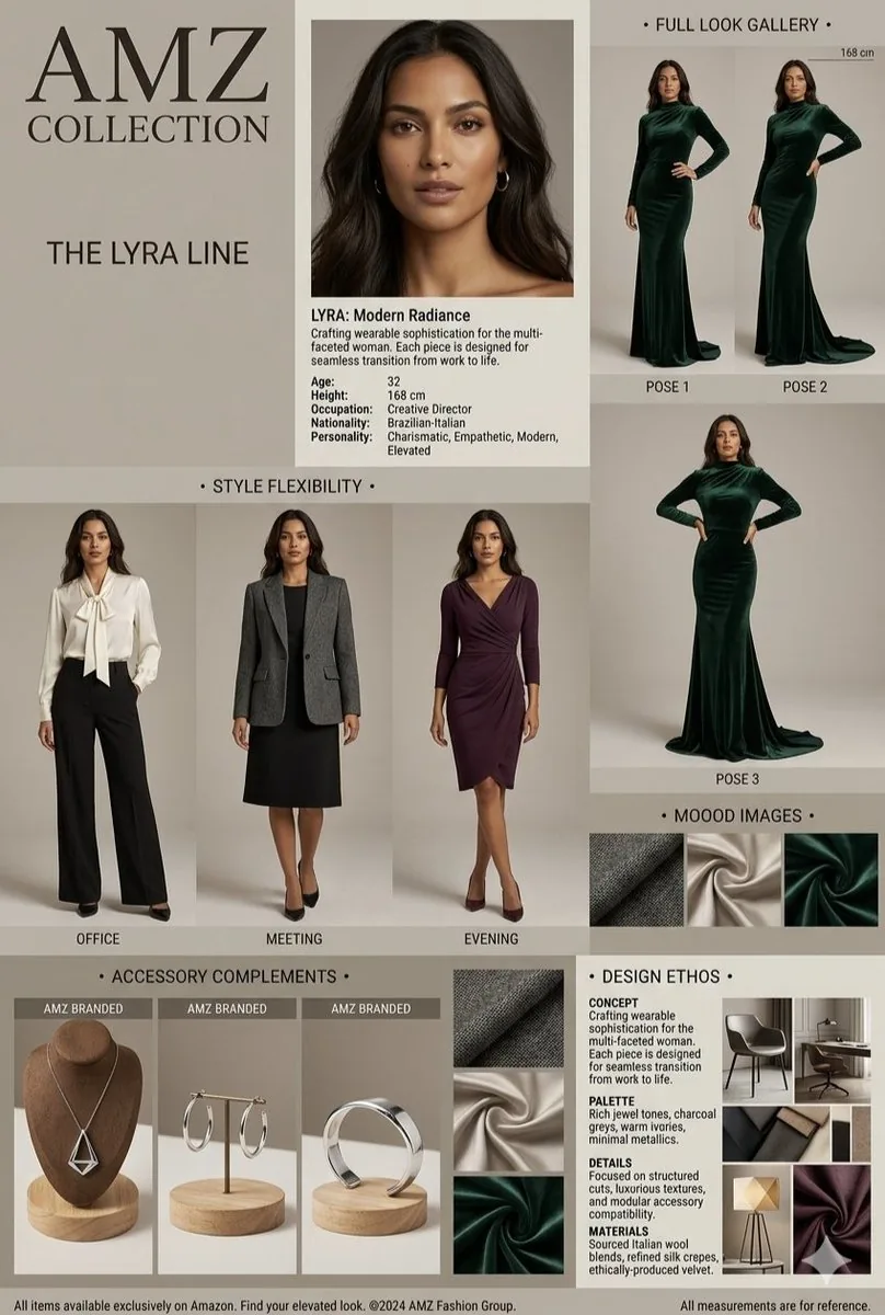 Fashion Brand Mood Board Layout - Nano Banana Pro AI Prompt for Product Marketing reference