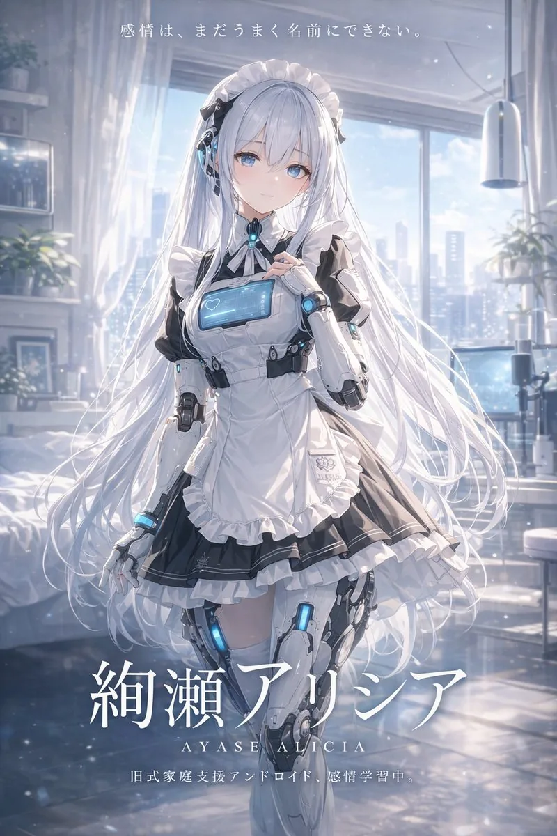 Sci-Fi Android Maid Light Novel Cover reference