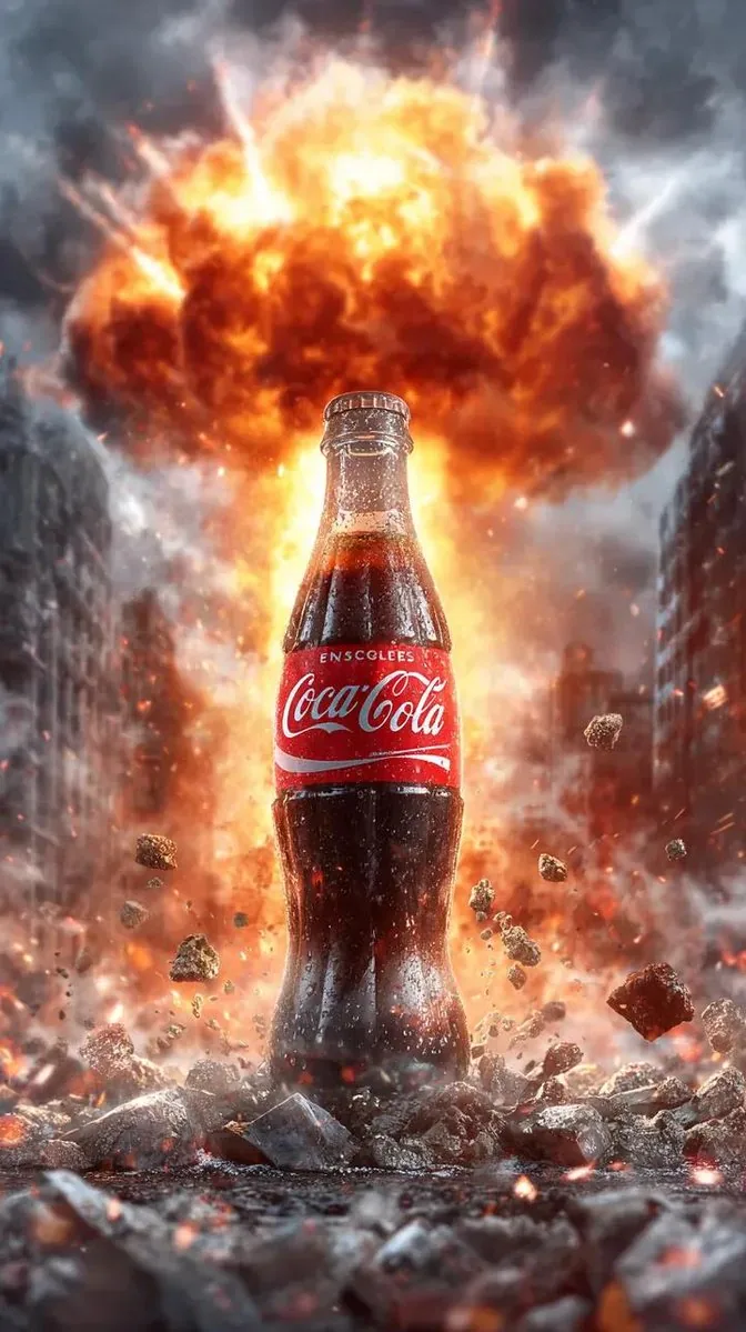Cinematic Action Poster with Exploding Product Shot reference