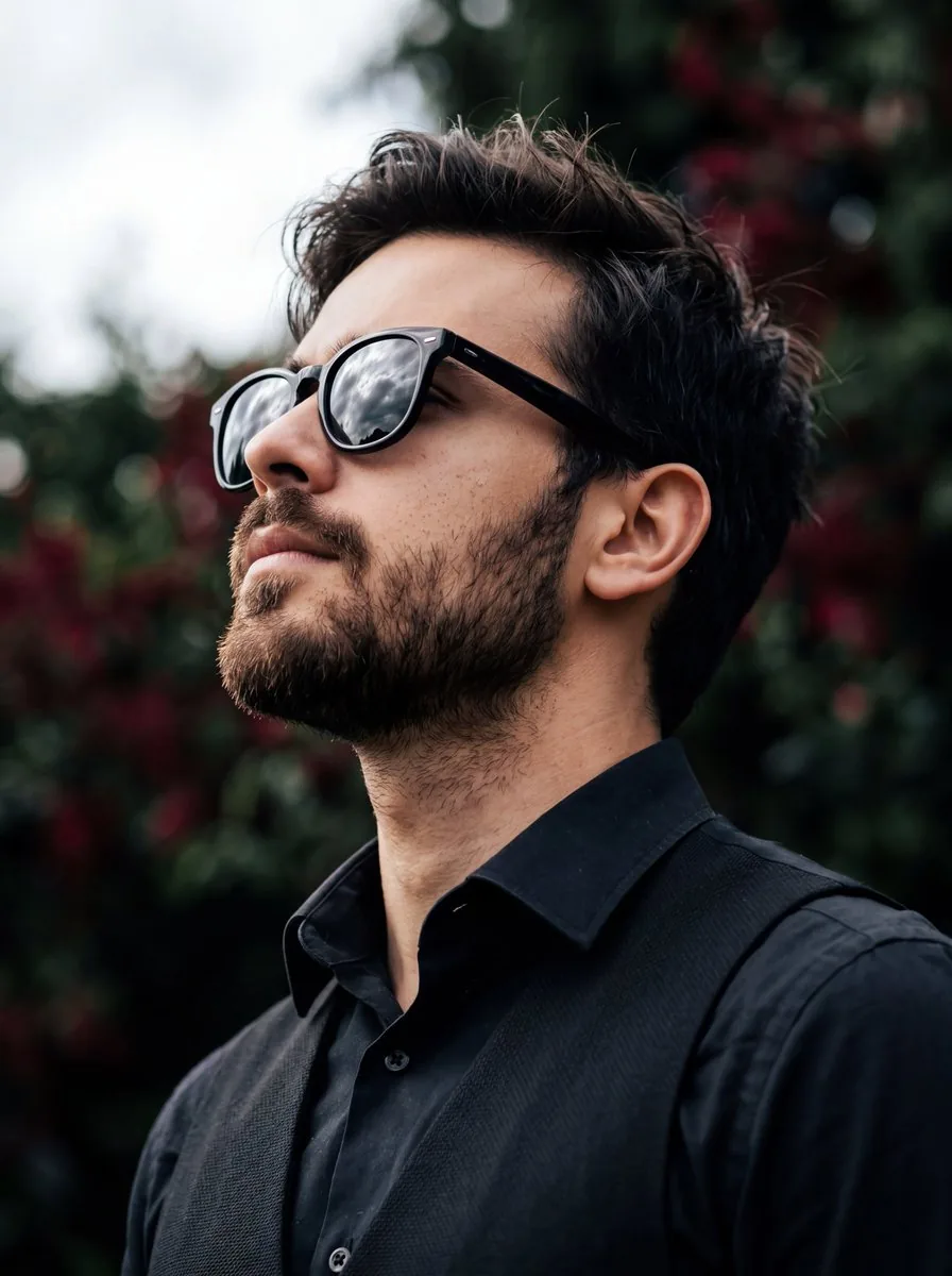 Side Profile Bearded Man Portrait reference