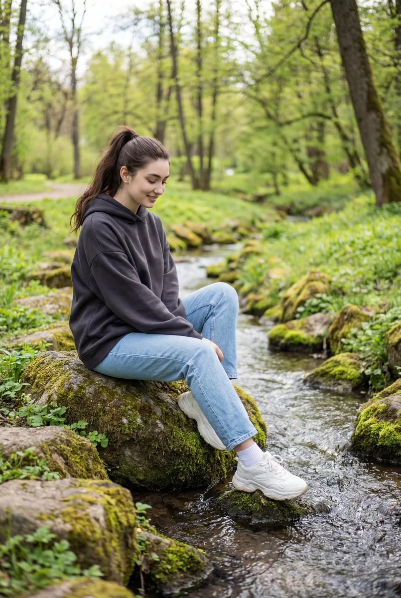 Candid Outdoor Portrait by a Creek reference