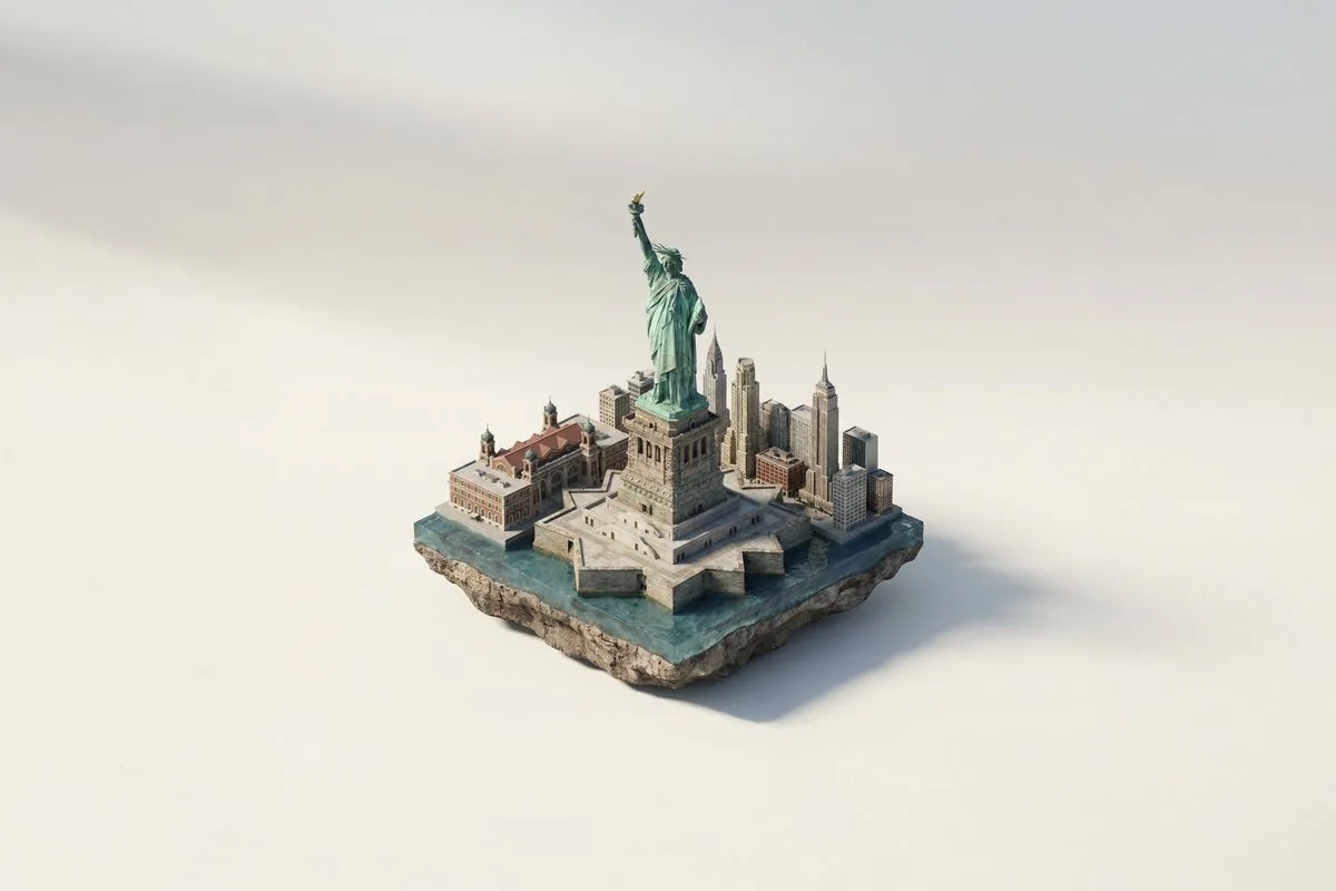 Famous Landmark 3D Miniature reference