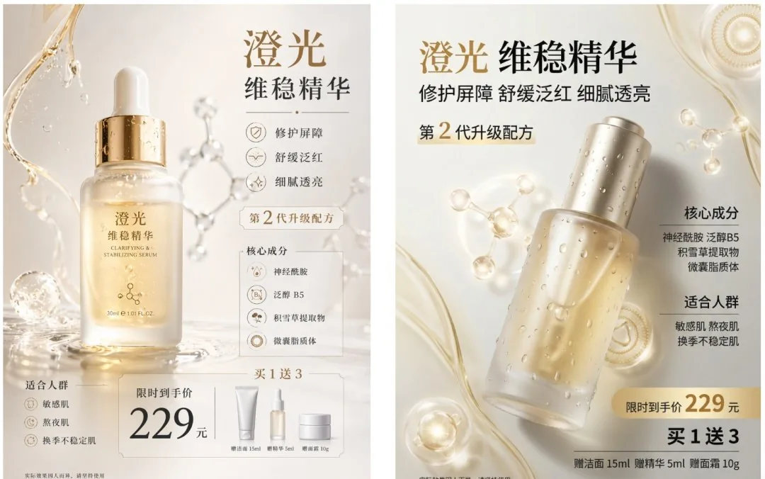Luxury Serum Ad Poster Set reference