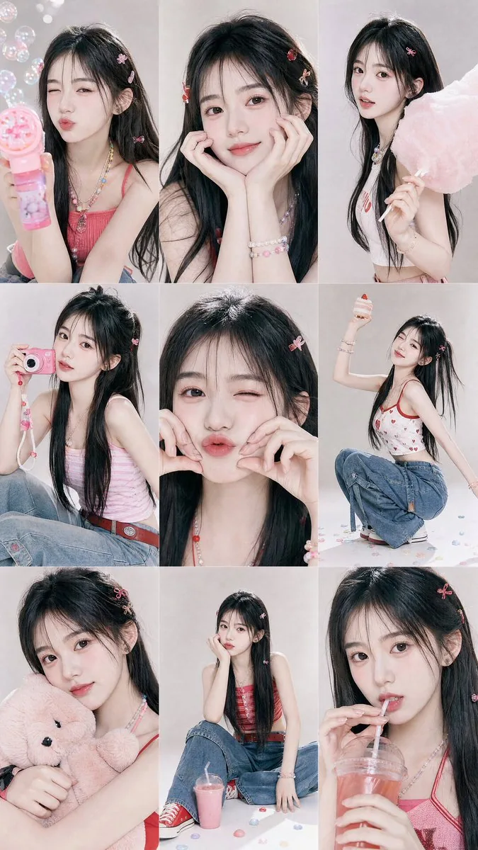 Y2K Korean Girl Collage Editorial reference