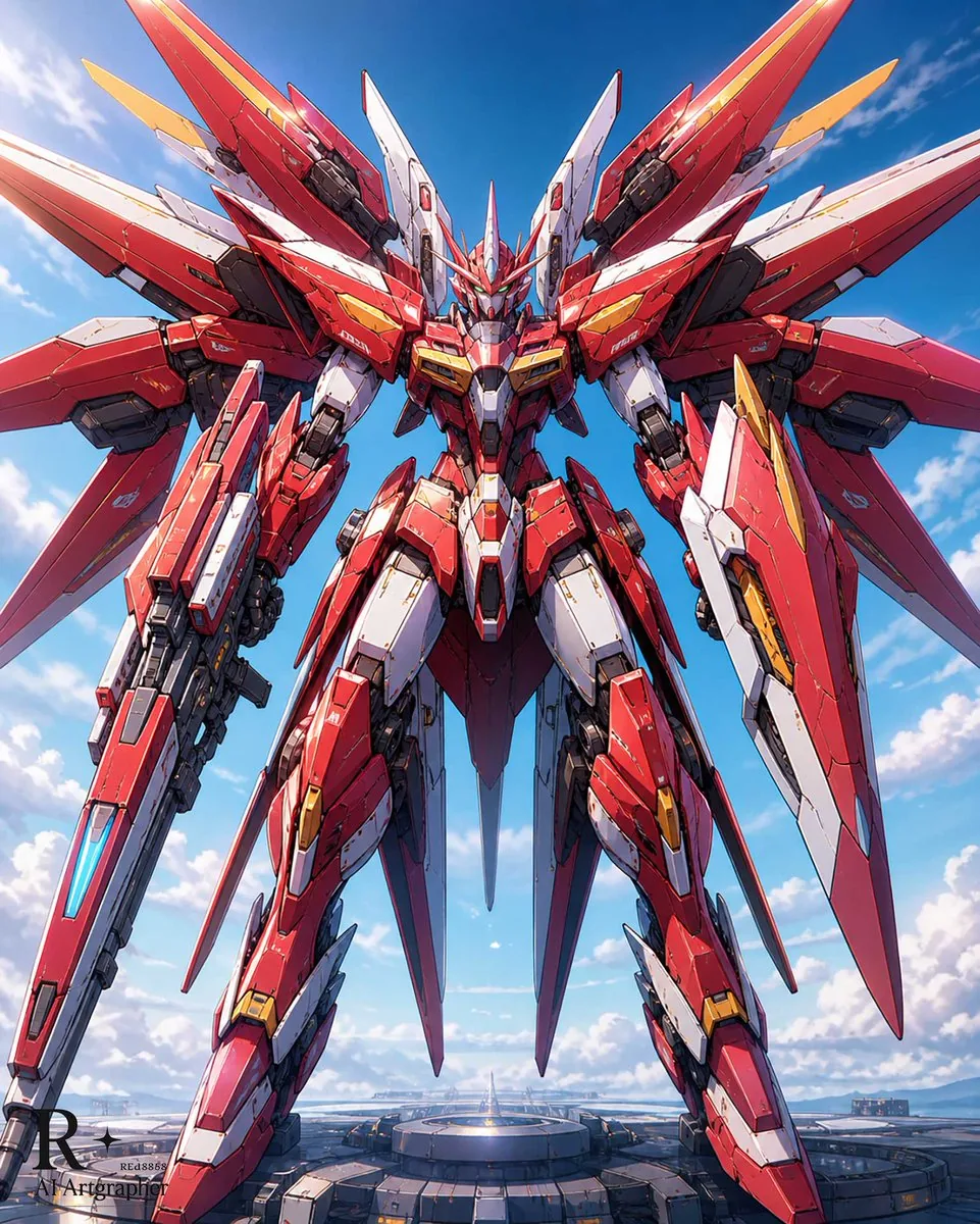 Crimson Winged Giant Mecha reference