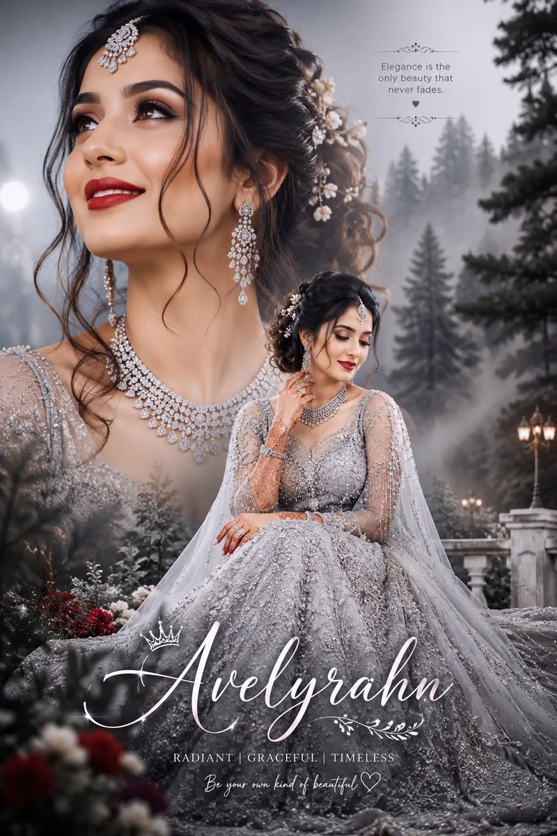 Silver Lehenga Bridal Portrait reference