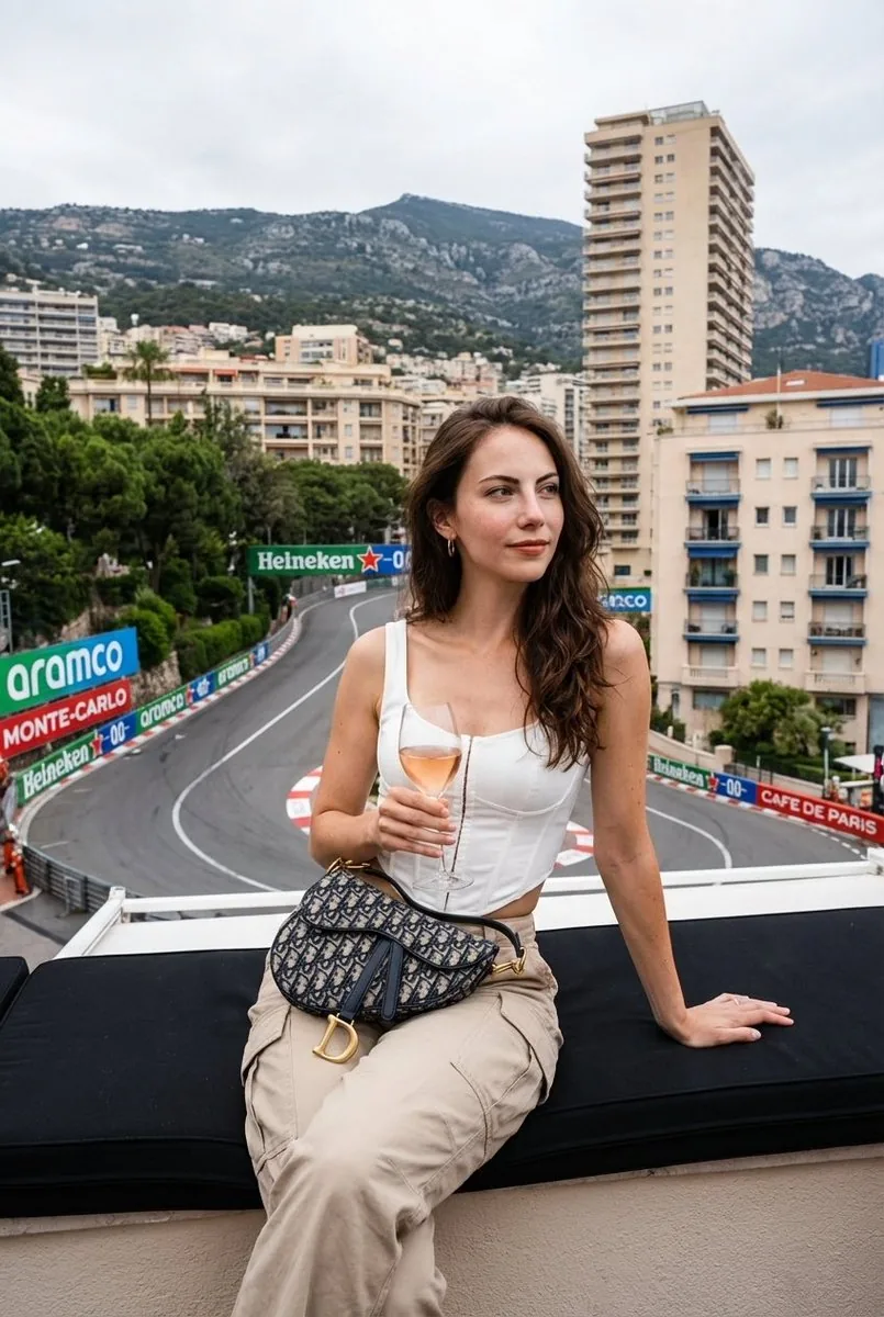 Candid Lifestyle Photo of a Woman on a Monaco Rooftop Terrace - Nano Banana Pro AI Prompt for Social Media Post reference