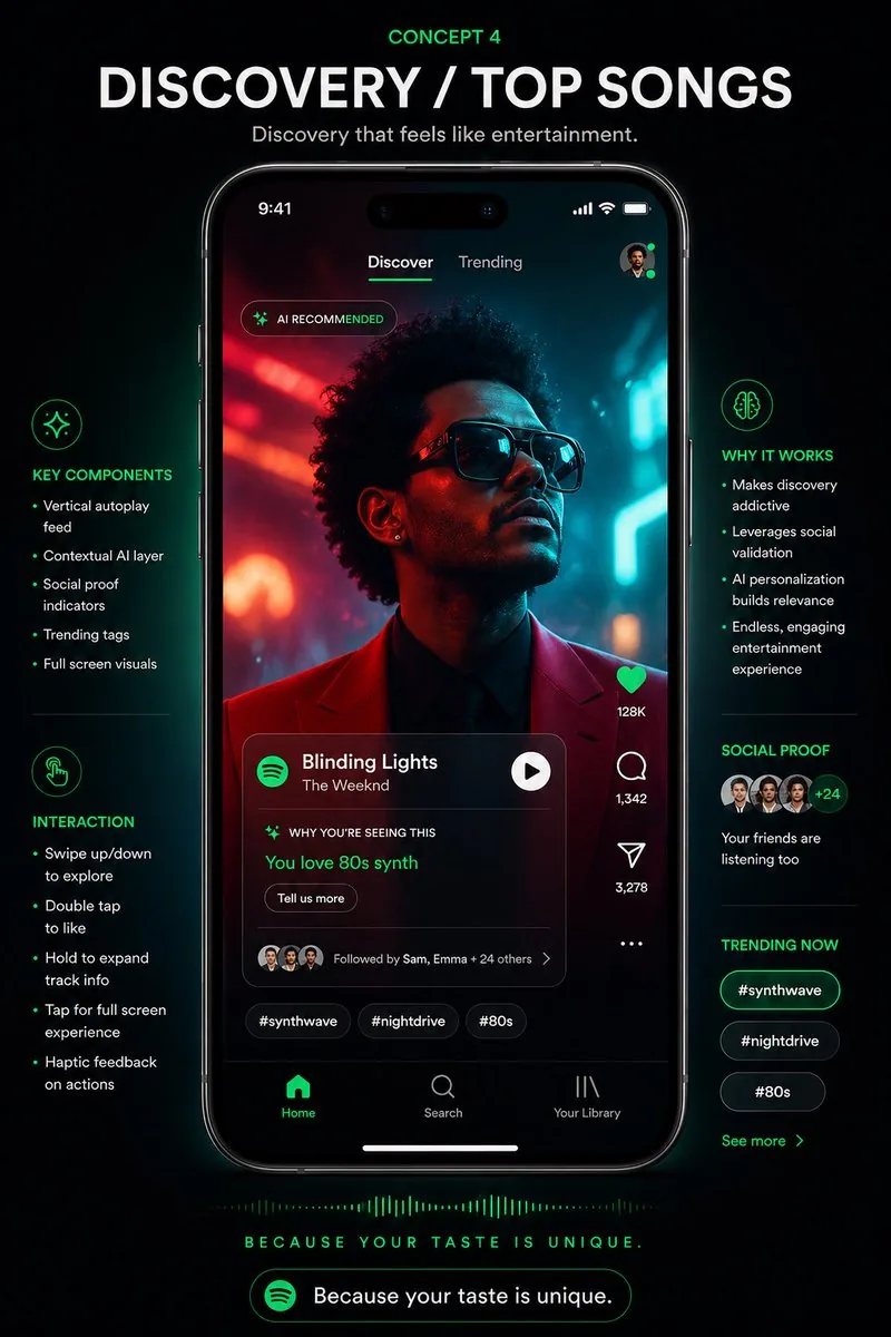 Spotify Discovery UI Concept Poster reference