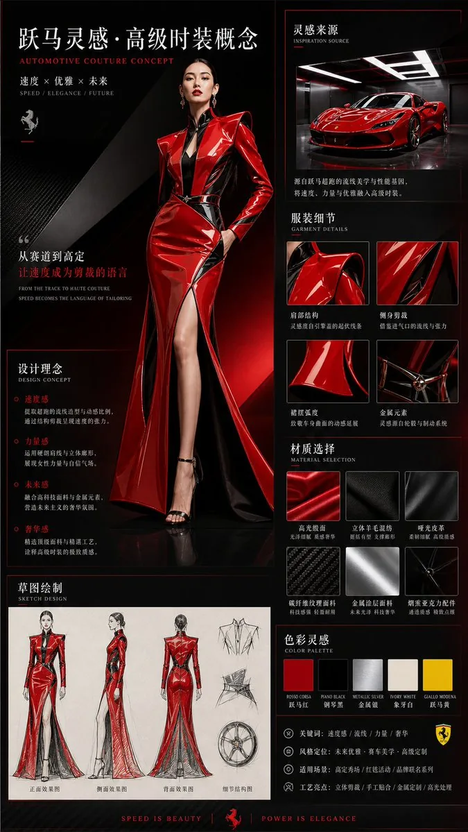 Vehicle-Inspired Fashion Design Infographic reference
