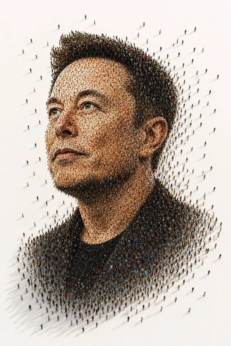 Tiny People Crowd Portrait reference