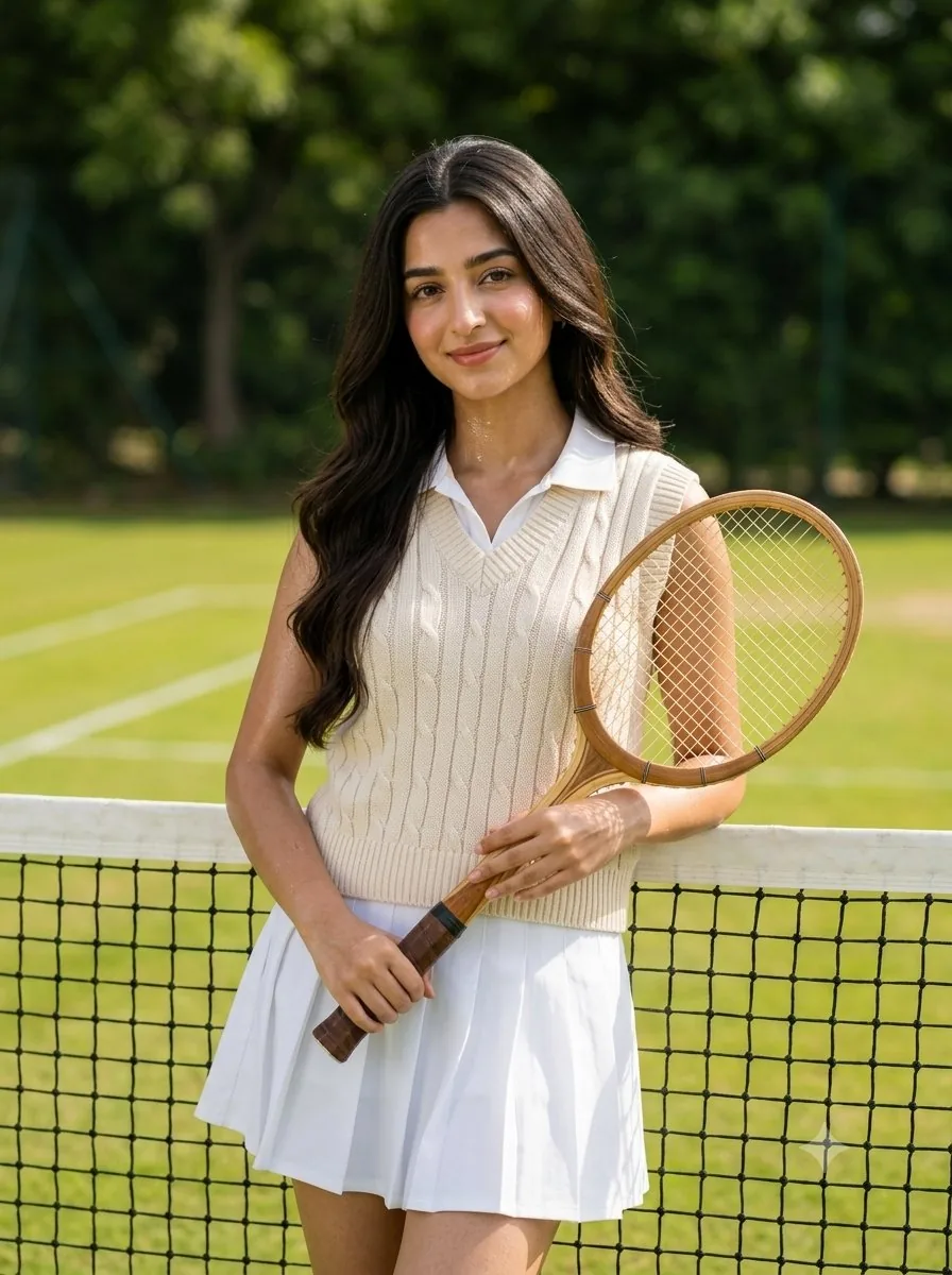 Old money tennis aesthetic portrait reference