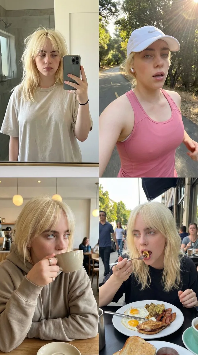 4x4 Grid Daily Routine Consistency Prompt (Sydney Sweeney) - Nano Banana Pro AI Prompt for Social Media Post reference