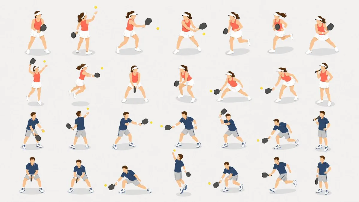 Pickleball Player Pose Set reference