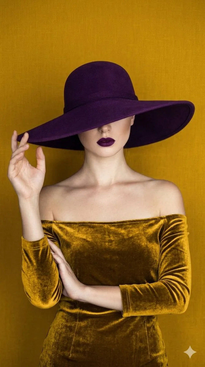 Minimalist Gold Velvet Portrait reference