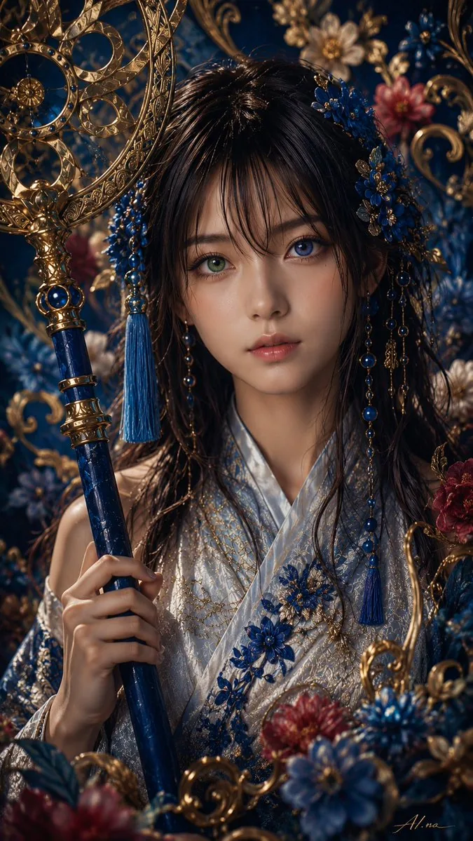 Ornate Yuna Fantasy Portrait reference