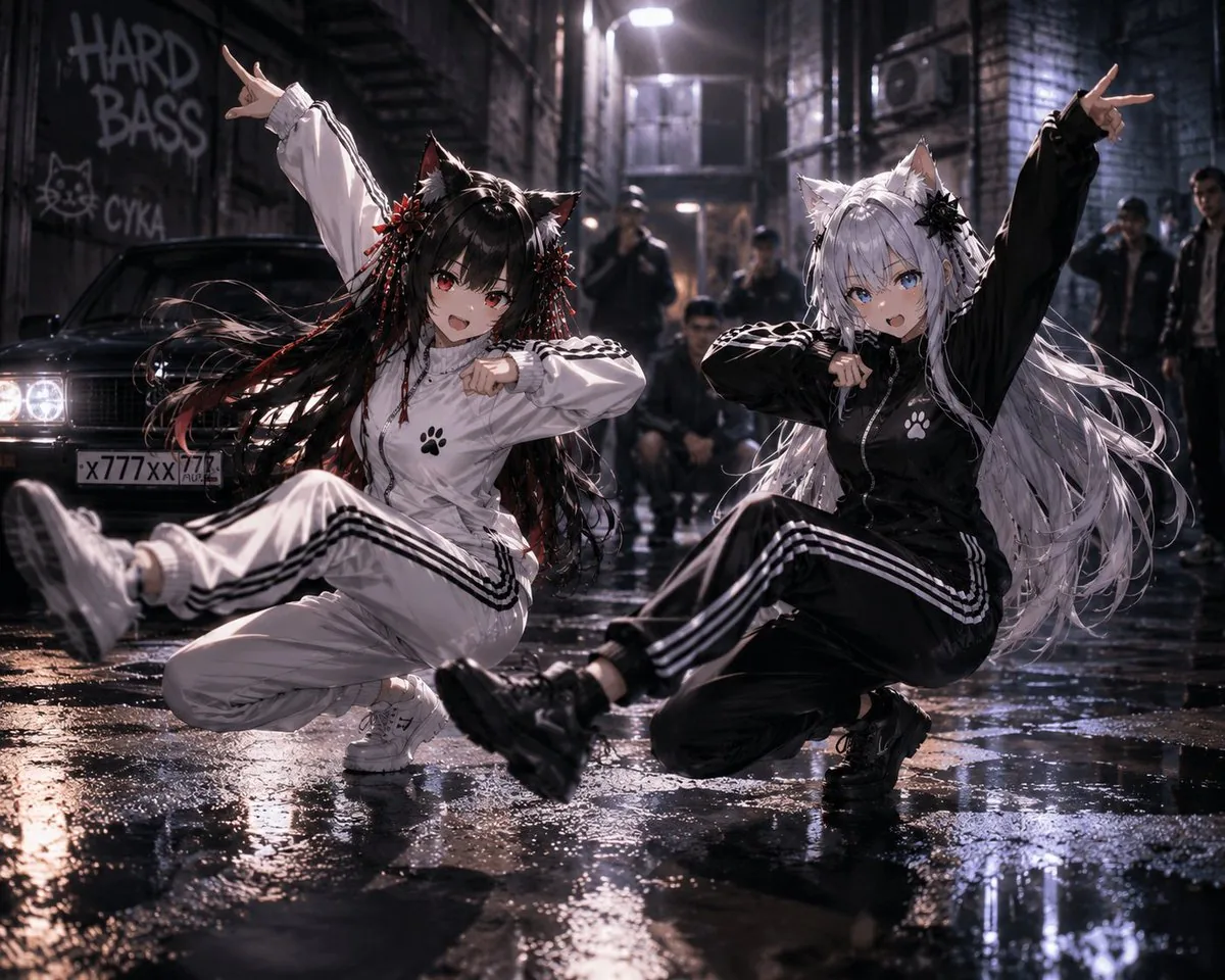 Catgirl Hardbass Alley Dancers reference