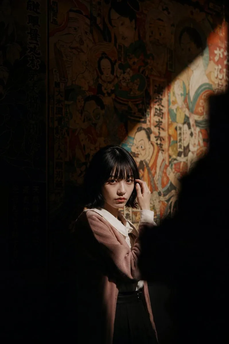 Cinematic Exhibition Room Portrait reference
