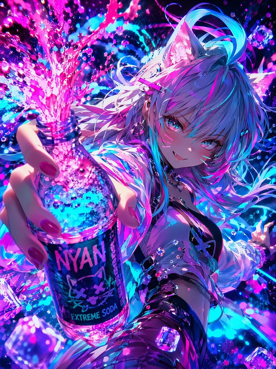 Neon Catgirl Soda Splash reference