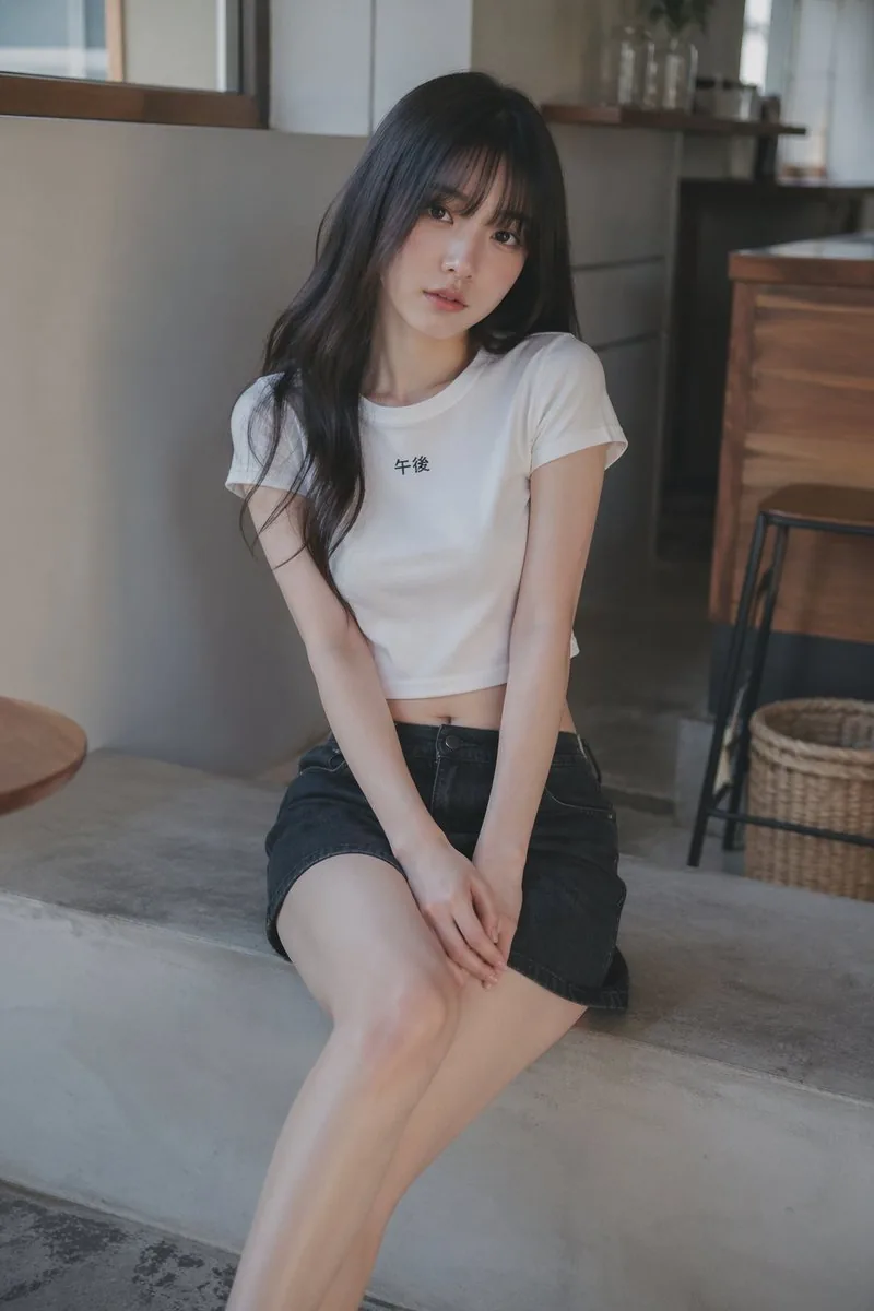 Soft Cafe Portrait of Young Woman reference